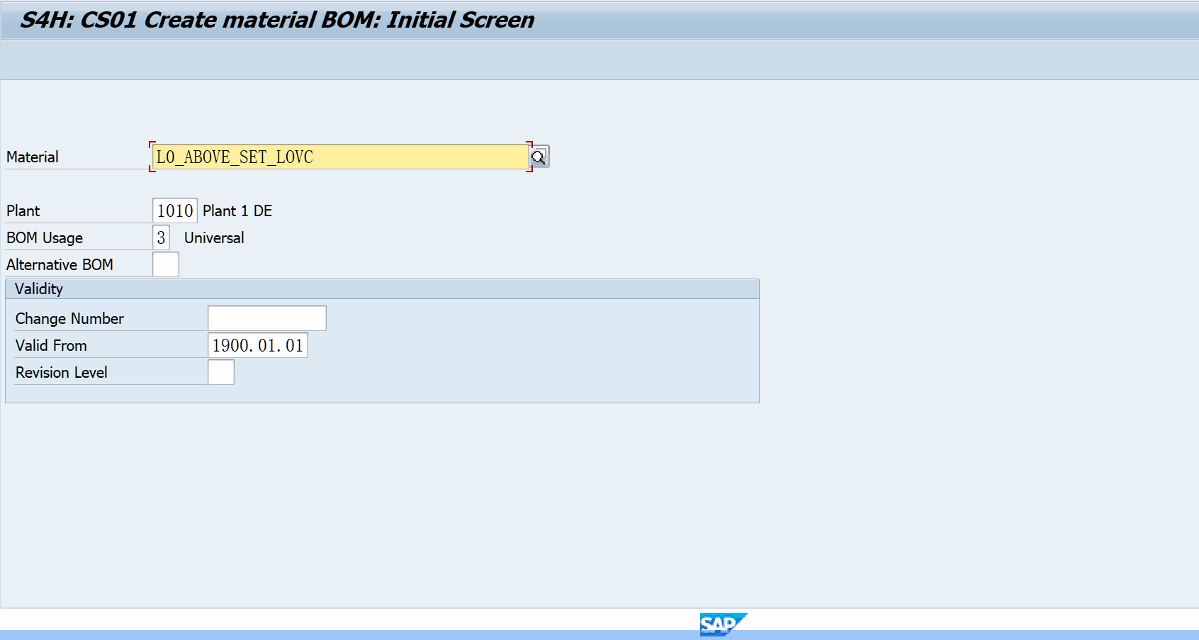 Configurable BOM in CS01