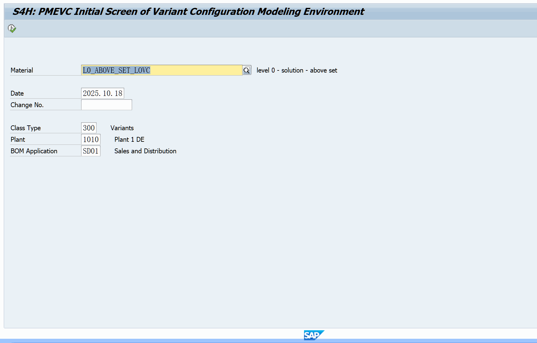 Referencing a selection condition from the BOM item in PMEVC