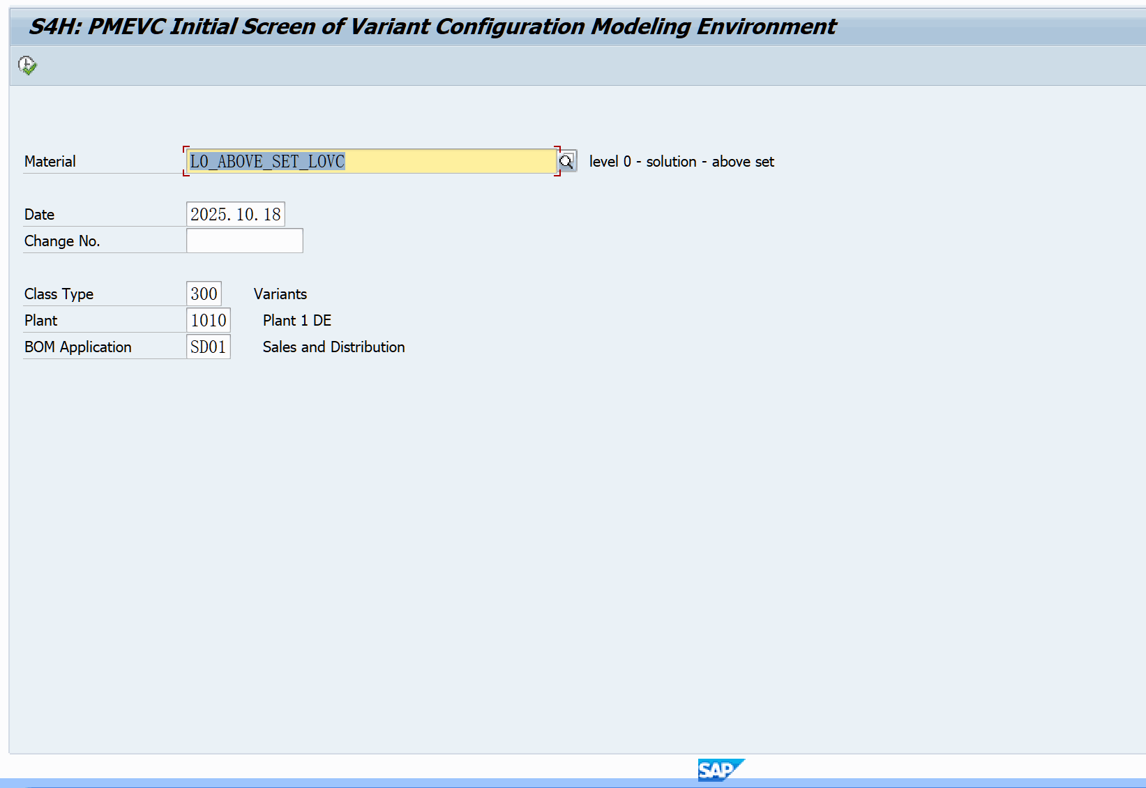 BOM item selection condition in PMEVC